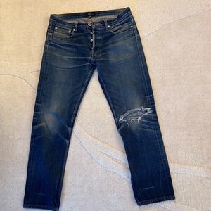 APC selvedge denim 31 distressed gorgeous patina Petit Standard